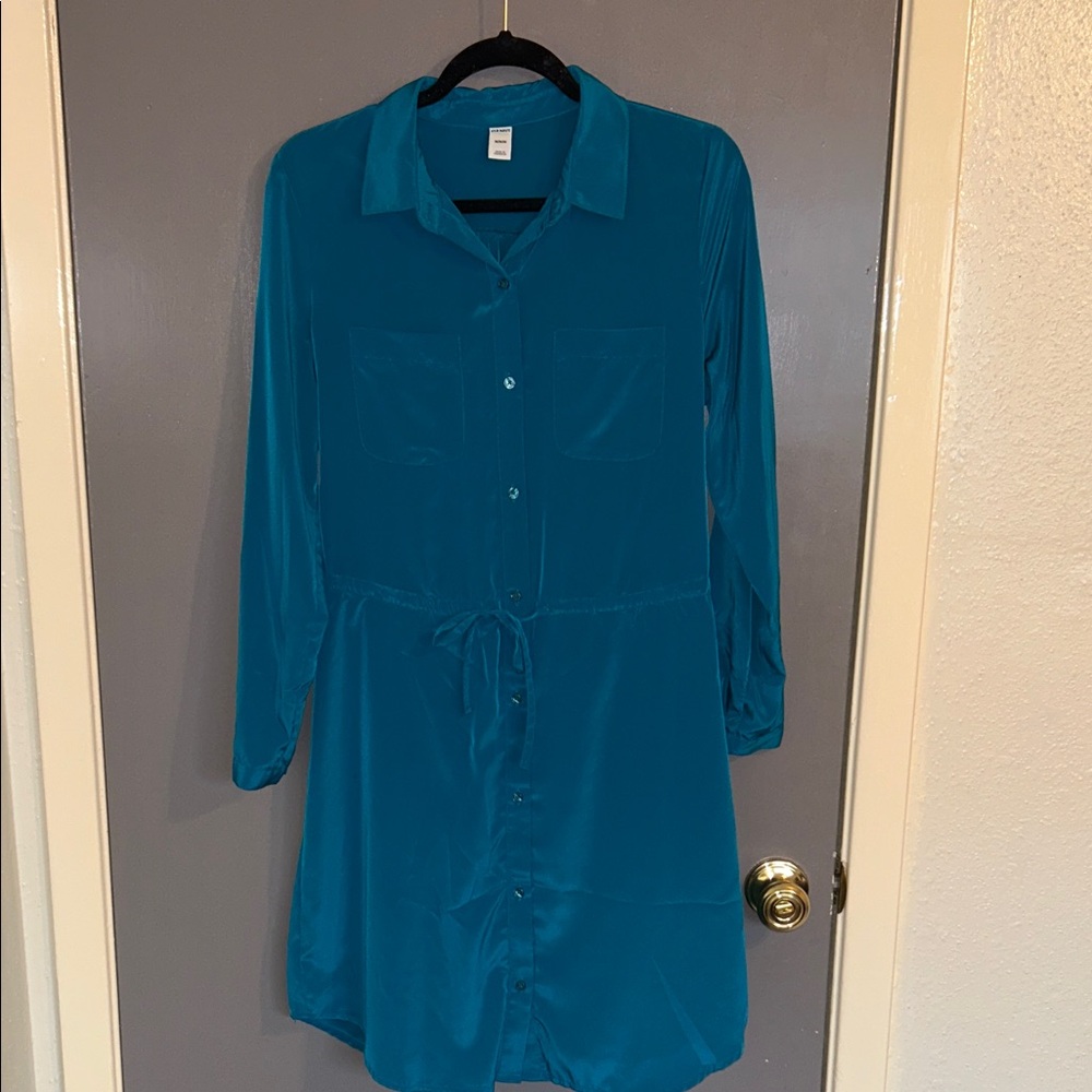Old Navy Teal Long Sleeve Dress